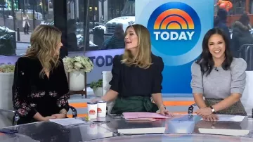 Frame Ruched Sleeve Cashmere Blend Sweater worn by Laura Jarrett as seen in Today on February 12, 2025