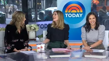 A.L.C. Cara Houndstooth Pencil Skirt worn by Laura Jarrett as seen in Today on February 12, 2025