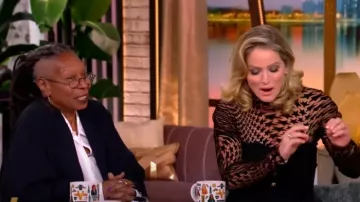 Mugler Tulle and Velvet Top worn by Sara Haines as seen in The View on February 12, 2025