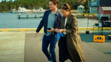 Lacoste Women's Long Oversized Water-Repellent Parka worn by Sarah Truong (Mayko Nguyen) as seen in Hudson & Rex (S07E03)