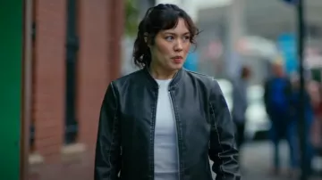 Only Leather Bomber Jacket worn by Kit as seen in Hudson & Rex (S07E04)