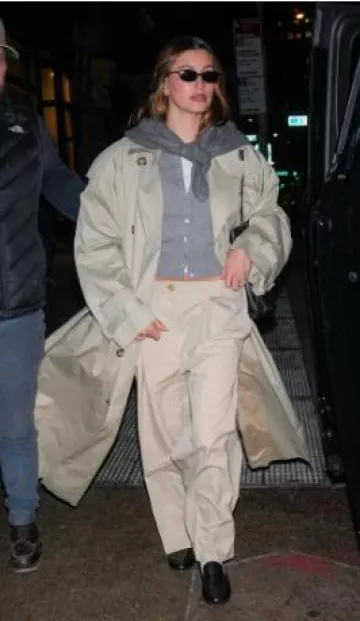 The Row Leather Loafers worn by Hailey Baldwin in New York City on January 29, 2025