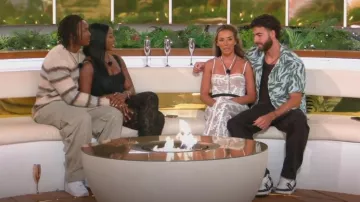 Pretty Little Thing White Lace Binding Detail Strappy Sheer Jumpsuit worn by Elma Pazar as seen in Love Island: All Stars (S02E32)