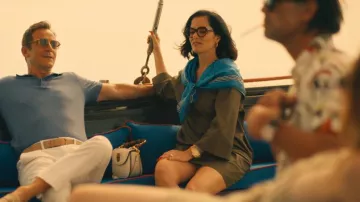 Banana Republic Cruz Poplin Mini Dress In Spiced Olive Green worn by Victoria Ratliff (Parker Posey) as seen in The White Lotus (S03E01)