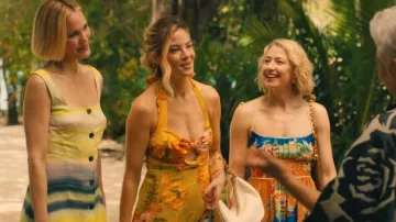 Alemais Silas Dress worn by Jaclyn Lemon (Michelle Monaghan) as seen in The White Lotus (S03E01)