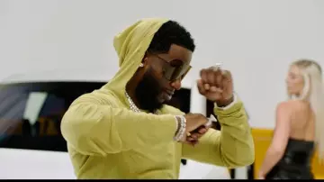 Rick Owens Black & Brown Shield Sunglasses worn by Gucci Mane in Gucci Mane - Preference [Official Music Video]