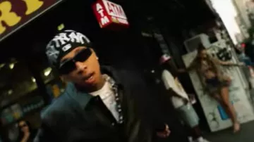Rick Owens Lunettes de soleil rectangulaires noires 'Rick' portées par Tyga chez Tyga - My Turn [Vidéo Officielle]