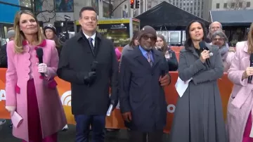 Marc Jacobs The Sunday Best Coat worn by Savannah Guthrie as seen in Today on February 13, 2025
