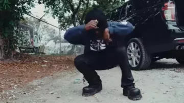 Balenciaga Black 'Sergent' Derby Shoes worn by Jack Boy in Jackboy - Woo Lady (Official Video)