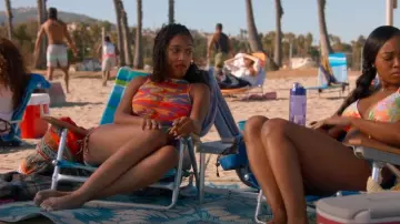 Strackvial 3 Piece Swimsuits For Women Padded Floral Print String Bikini Sets worn by Kia Williams (Asjha Cooper) as seen in All American (S07E01)