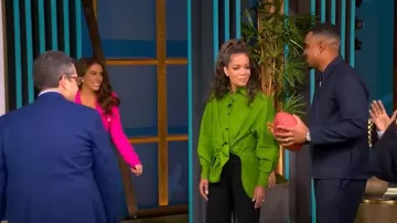 Carolina Herrera Cotton-blend Faille Shirt worn by Sunny Hostin as seen in The View on February 13, 2025