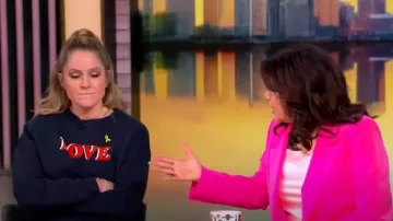 Kule The Oversized Graphic Sweatshirt worn by Sara Haines as seen in The View on February 14, 2025