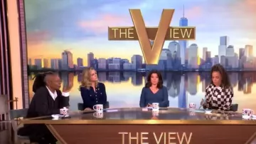 Chiara Boni La Petite Robe Clementina Surplice Asymmetric Midi Dress worn by Ana Navarro as seen in The View on February 17, 2025