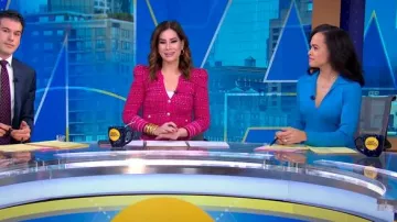 Reiss Elaina Combo Polo Dress worn by Linsey Davis as seen in Good Morning America on  February 17, 2025