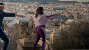 Athleta Legend Mesh 7/8 Tight Agate Purple worn by Samantha LaRusso (Mary Mouser) as seen in Cobra Kai (S06E10)