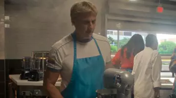 Marine Layer Varsity Tee worn by Johnny Lawrence (William Zabka) as seen in Cobra Kai (S06E12)