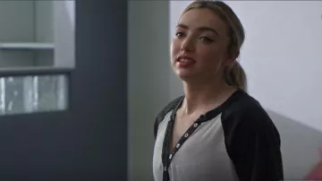 We The Free Eyes Closed Henley Cropped Top worn by Tory Nichols (Peyton List) as seen in Cobra Kai (S06E14)