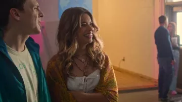 Top de ojales Anais azul kimchi usado por Moon (Hannah Kepple) como se ve en Cobra Kai (T06E14)