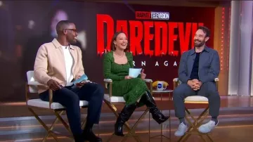 Ganni Kelly Knit Dress worn by Eva Pilgrim as seen in Good Morning America on February 19, 2025