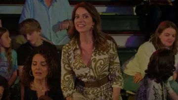 Zara Printed Green Dress worn by Amanda LaRusso (Courtney Henggeler) as seen in Cobra Kai (S06E15)