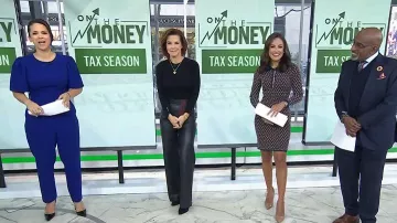 Eliza J Waist Tie Balloon Sleeve Jumpsuit worn by Laura Jarrett as seen in Today on February 19, 2025