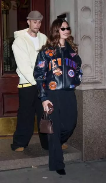 The Row Ingrid Bag worn by Hailey Baldwin in New York City on February 1, 2025