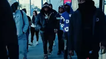 Moncler Black 'Moncla' Down Jacket worn by EBK Jaaybo in EBK Jaaybo - The Biggest G (First Day Out) [Official Music Video]