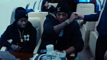 Moncler Black 'Moncla' Down Jacket worn by EBK Jaaybo in EBK Jaaybo - The Biggest G (First Day Out) [Official Music Video]