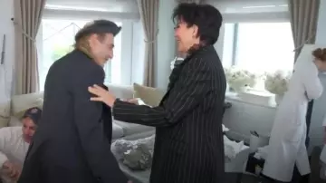 Dolce & Gabbana Pinstriped Blazer worn by Kris Jenner as seen in The Kardashians (S06E02)