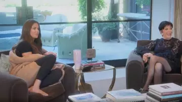 Skims Shine Spandex Jersey Leggings In Onyx worn by Khloé Kardashian as seen in The Kardashians (S06E02)