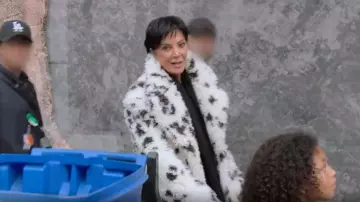 Stella McCartney Printed Teddy Coat worn by Kris Jenner as seen in The Kardashians (S06E03)