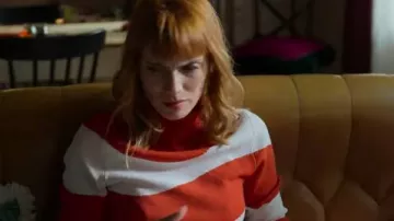 Pull rouge et blanc de Valeria (Diana Gómez) dans Valeria (S04E06)