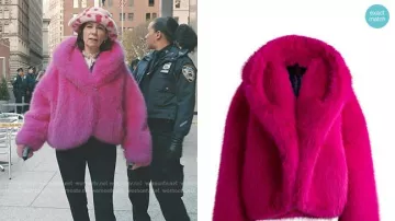 Elsbeth Tascioni portrayed by Carrie Preston wears Pink Faux Fur Cropped Coat in Elsbeth TV series season 2 Episode 11