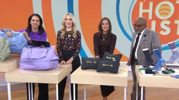 Alice + Olivia Delaina Top in Small Butterflies worn by Chassie Post as seen in Today on February 20, 2025