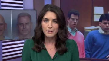 Cece Ruffle V-Neck Blouse worn by Liz Kreutz as seen in Today on February 21, 2025