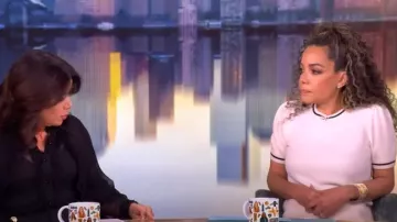 Frame The Cashmere Gathered Sweater worn by Sunny Hostin as seen in The View on February 21, 2025