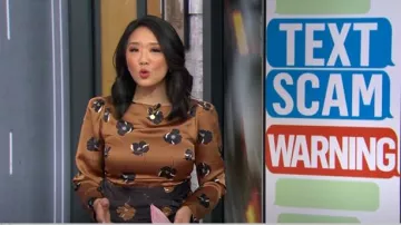 Ann Taylor Floral Boatneck Column Midi Dress worn by Nancy Chen as seen in CBS Mornings on February 19, 2025
