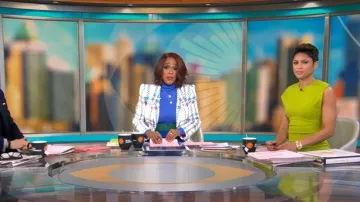 Sergio Hudson Checked Cotton-blend Blazer worn by Gayle King as seen in CBS Mornings on February 21, 2025