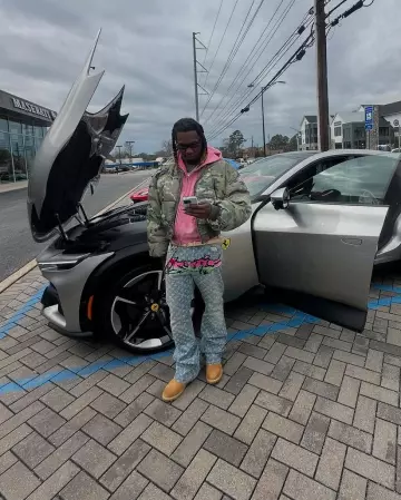 Rick Owens Black & Pink Narrow Fog Sunglasses worn by Offset on the Instagram account @offsetyrn