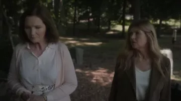 Reiss Riley Silk Front Vest in White worn by Valerie Whitesell (Connie Britton) as seen in Zero Day (S01E02)
