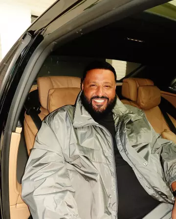 Prada Iron Grey Nylon Windbreaker Jacket worn by DJ Khaled on the Instagram account @djkhaled