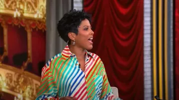 Christopher John Rogers Crayon Striped Twill Shirt worn by Tamron Hall as seen in Tamron Hall Show  on February 20, 2025