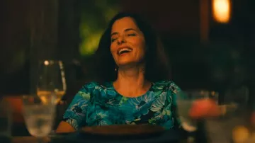 Stella McCartney Floral Print Flutter Sleeve Silk Midi Dress worn by Victoria Ratliff (Parker Posey) as seen in The White Lotus (S03E02)