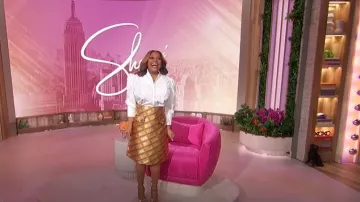 Lisou Trench Print Silk Jacquard Midi Skirt worn by Sherri Shepherd as seen in Sherri on  February 24, 2025