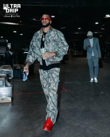 Louis Vuitton Red Monogram PVC LV Trainer Maxi Sneakers worn by Miles Bridges on the Instagram account @hornets