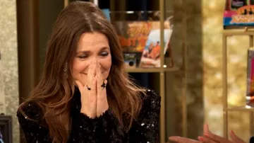 Swarovski Millenia Rhodium-Plated Octagon-Cut Crystal Earrings worn by Drew Barrymore as seen in The Drew Barrymore Show on February 24, 2025