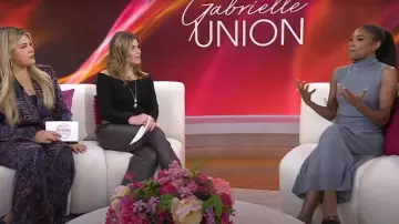 Toteme Draped Knit Midi-Dress in Grey Melange worn by Gabrielle Union as seen in Today with Jenna & Friends on February 26, 2025