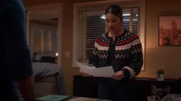 The Great Ice Rink Cardigan worn by Marion Alba (Gina Rodriguez) as seen in Will Trent (S03E08)