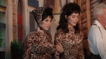 Dolce & Gabbana Leopard Print Square Silk Scarf worn by Kourtney Kardashian as seen in The Kardashians (S06E04)