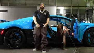 Rick Owens Baskets montantes en cuir noir portées par El Alfa dans EL ALFA « EL JEFE » X ARLENE MC - ESTE COCO (VIDÉO OFFICIELLE)